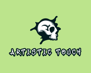 Graffiti Skull Paint logo design