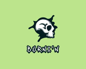 Graffiti Skull Paint logo design