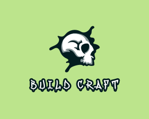 Graffiti Skull Paint logo design