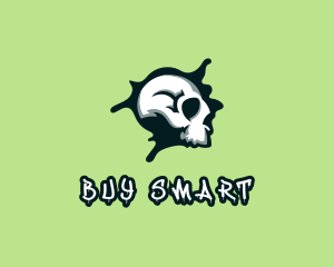 Graffiti Skull Paint logo design