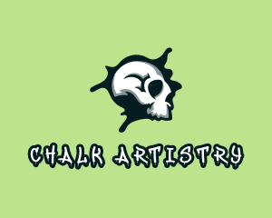 Graffiti Skull Paint logo design