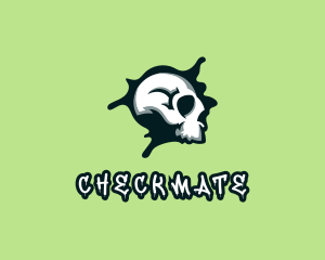 Graffiti Skull Paint logo design