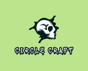 Graffiti Skull Paint logo design