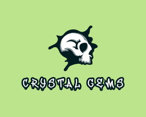 Graffiti Skull Paint logo design