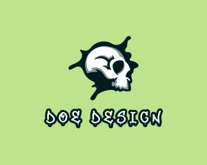 Graffiti Skull Paint logo design