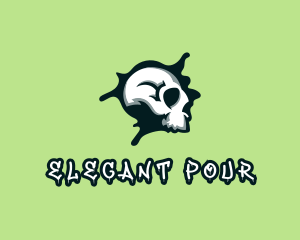 Graffiti Skull Paint logo design