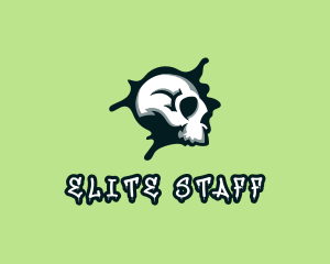 Graffiti Skull Paint logo design