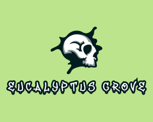 Graffiti Skull Paint logo design