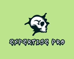 Graffiti Skull Paint logo design