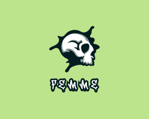 Graffiti Skull Paint logo design