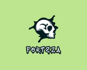 Graffiti Skull Paint logo design