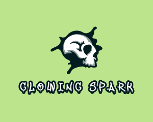 Graffiti Skull Paint logo design