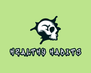 Graffiti Skull Paint logo design