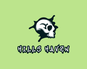 Graffiti Skull Paint logo design