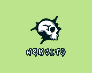 Graffiti Skull Paint logo design