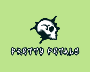 Graffiti Skull Paint logo design