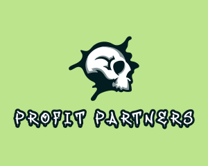 Graffiti Skull Paint logo design