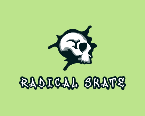 Graffiti Skull Paint logo design