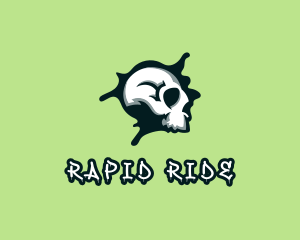 Graffiti Skull Paint logo design