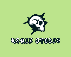 Graffiti Skull Paint logo design