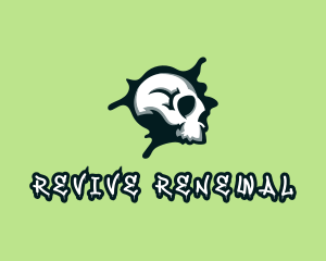 Graffiti Skull Paint logo design