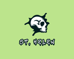 Graffiti Skull Paint logo design