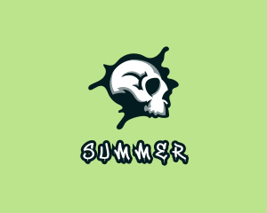 Graffiti Skull Paint logo design