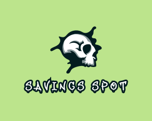 Graffiti Skull Paint logo design