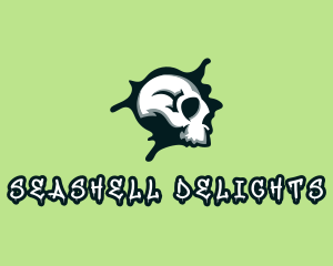 Graffiti Skull Paint logo design