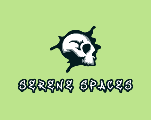 Graffiti Skull Paint logo design