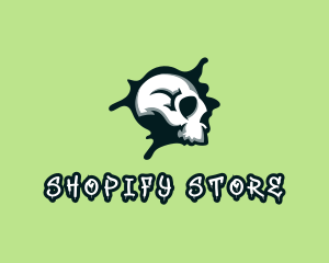 Graffiti Skull Paint logo design