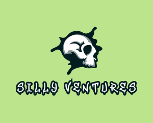 Graffiti Skull Paint logo design