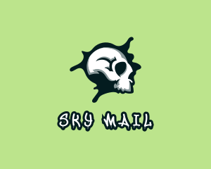 Graffiti Skull Paint logo design