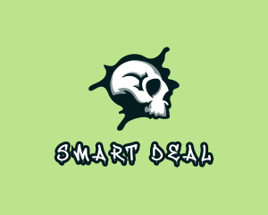 Graffiti Skull Paint logo design