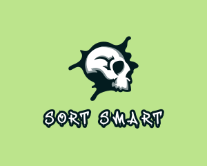 Graffiti Skull Paint logo design