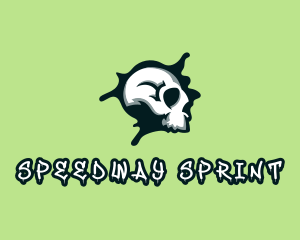 Graffiti Skull Paint logo design