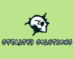 Graffiti Skull Paint logo design