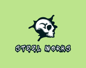 Graffiti Skull Paint logo design