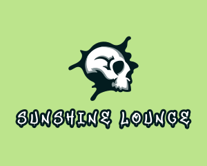 Graffiti Skull Paint logo design