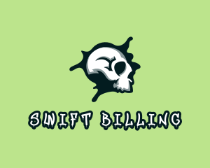 Graffiti Skull Paint logo design