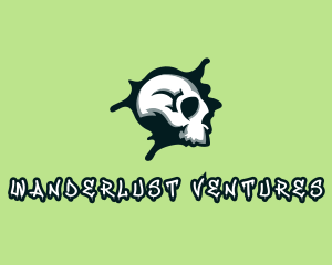 Graffiti Skull Paint logo design