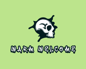 Graffiti Skull Paint logo design