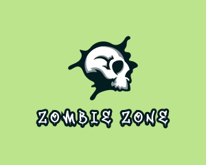 Zombie - Graffiti Skull Paint logo design