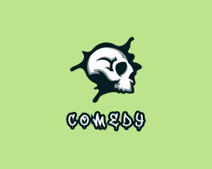 Graffiti Skull Paint logo design