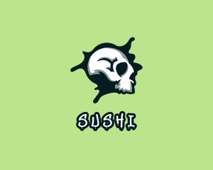 Graffiti Skull Paint logo design