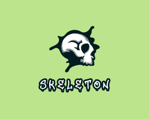 Graffiti Skull Paint logo design