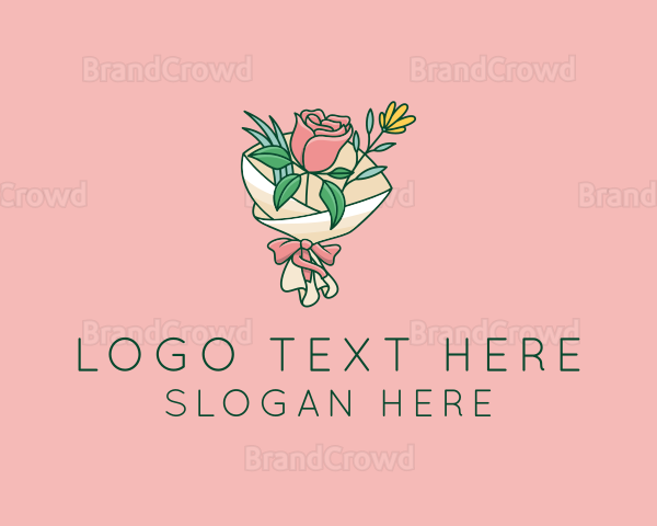 Rose Flower Florist Bouquet Logo