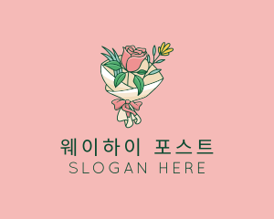 Rose Florist Bouquet  logo design