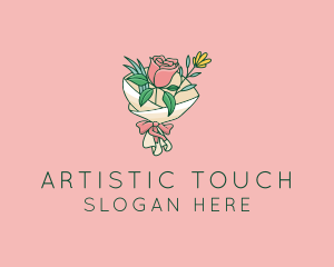 Rose Florist Bouquet  logo design