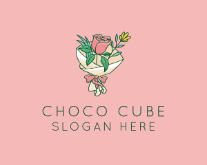 Rose Flower Florist Bouquet  logo design